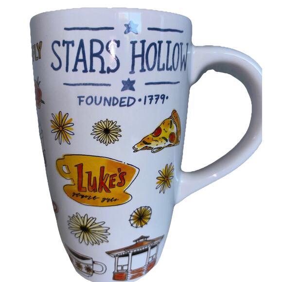 Gilmore Girls Luke’s Diner Stars Hollow Ceramic Coffee Tea Mug 16 oz. Travel Lid - Picture 1 of 5